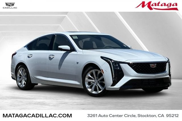 2026 Cadillac CT5 Premium Luxury in Vibrant White Tricoat — front three-quarter view