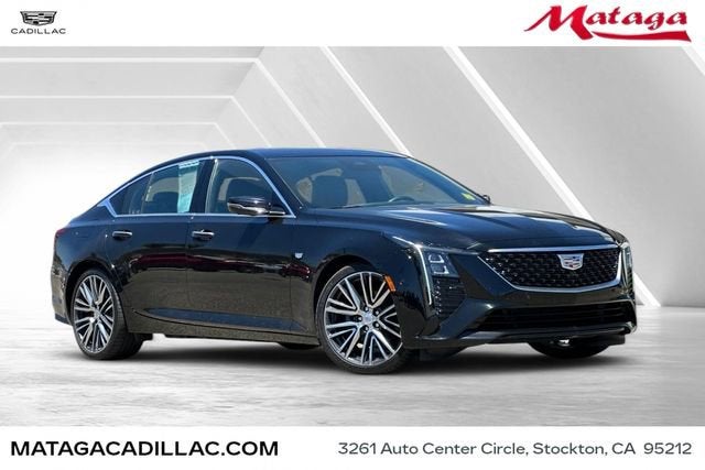 2025 Cadillac CT5 Premium Luxury in Black Raven — front three-quarter view