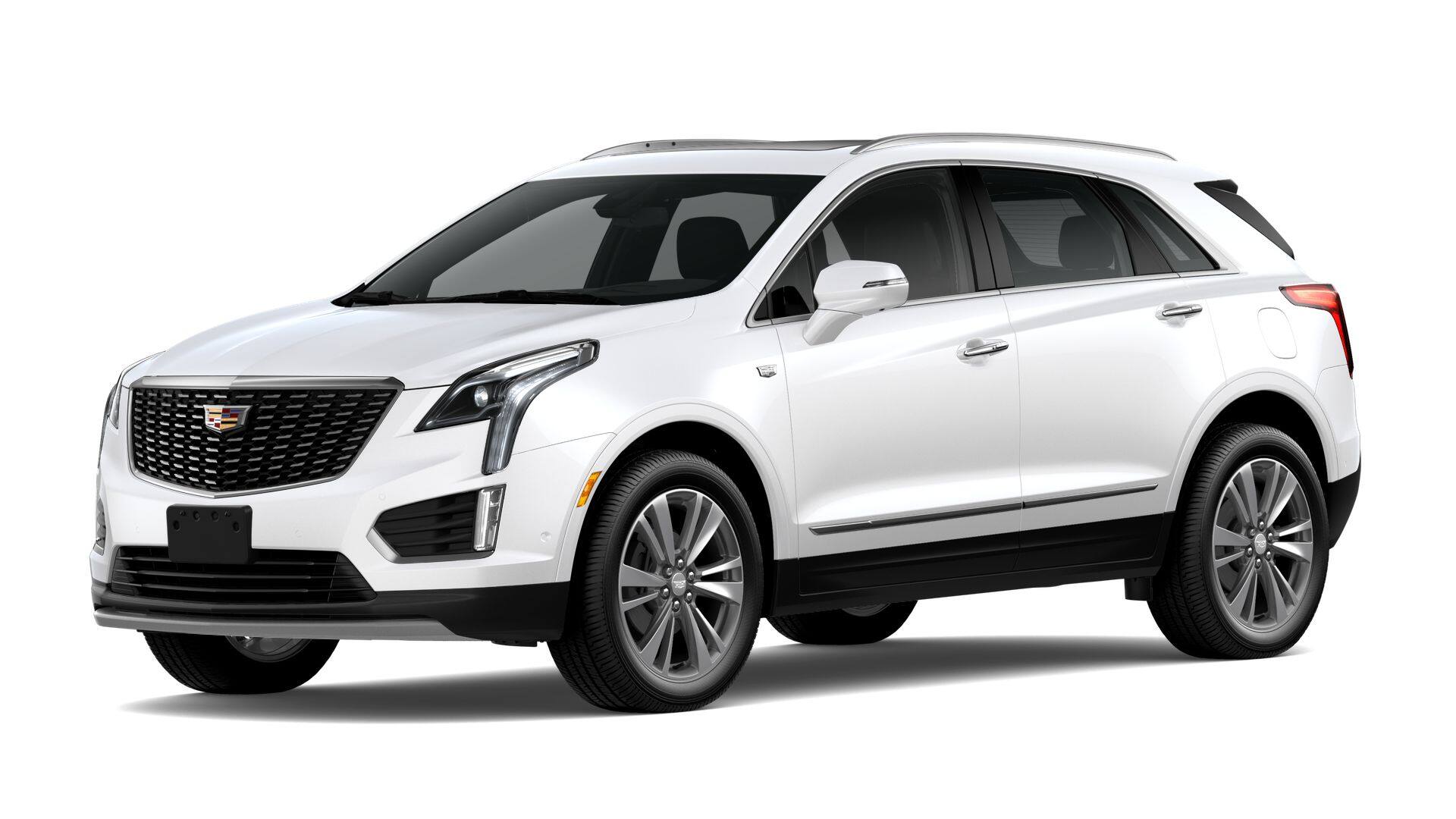 2026 Cadillac XT5 Premium Luxury in Crystal White Tricoat — front three-quarter view