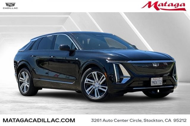 2024 Cadillac LYRIQ Tech in Stellar Black Metallic — front three-quarter view