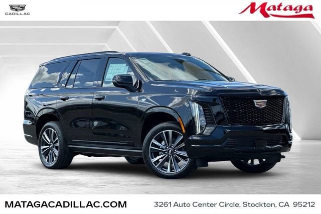2026 Cadillac Escalade Sport in Black Raven — front three-quarter view