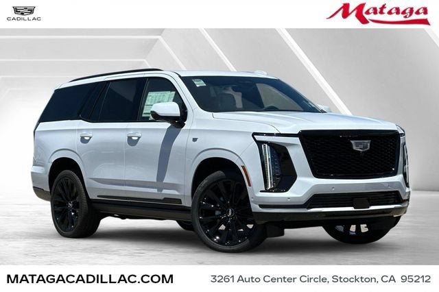 2026 Cadillac Escalade Platinum Sport in Vibrant White Tricoat — front three-quarter view
