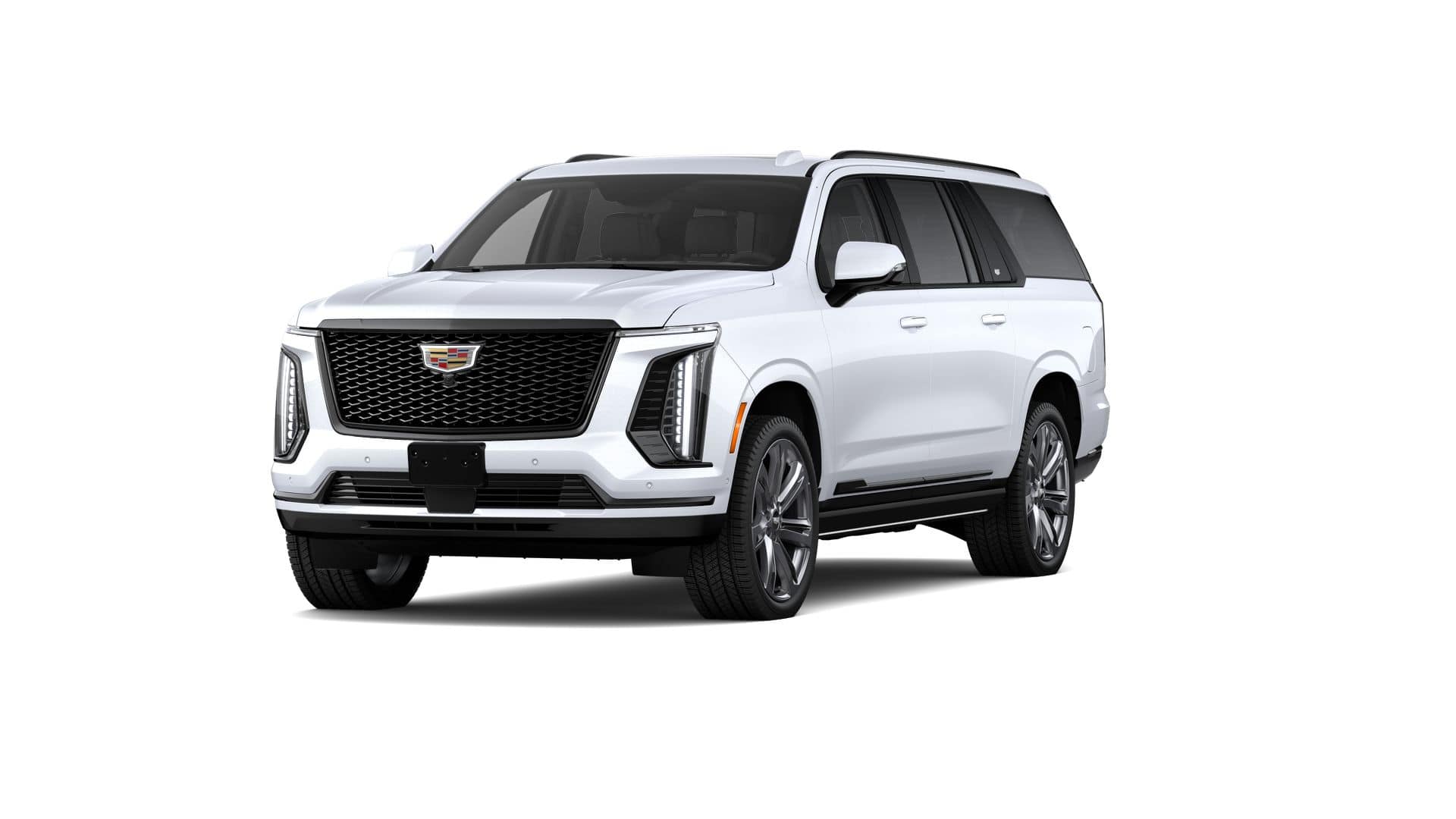 2026 Cadillac Escalade ESV Sport in Vibrant White Tricoat — front three-quarter view