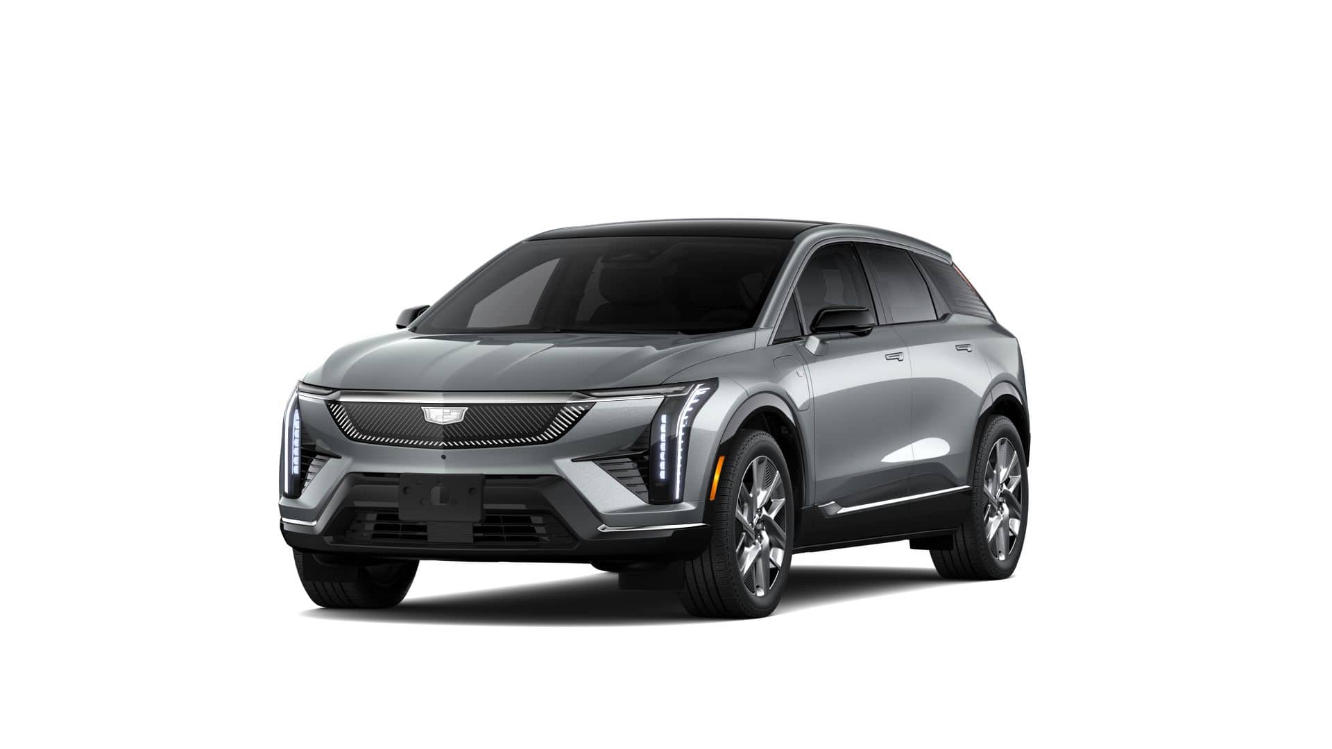 2027 Cadillac OPTIQ Luxury in Argent Silver Metallic — front three-quarter view